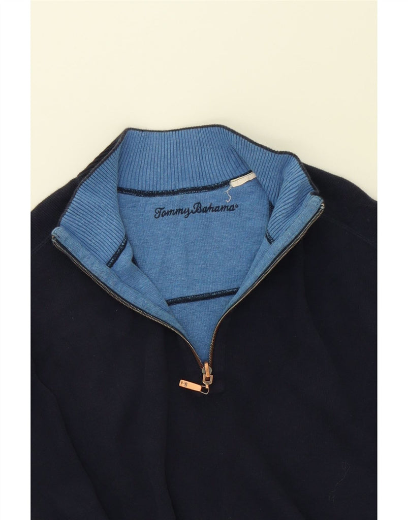 TOMMY BAHAMA Mens Zip Neck Jumper Sweater XL Navy Blue Vintage Tommy Bahama and Second-Hand Tommy Bahama from Messina Hembry 