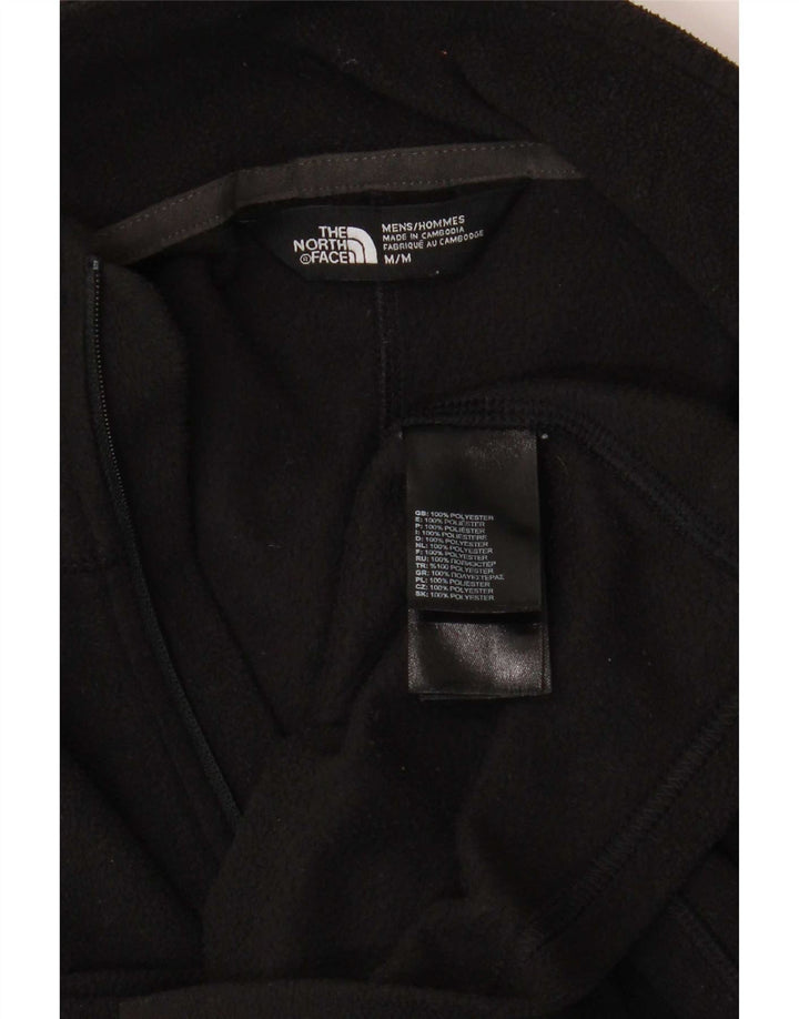The North Face Mens Zip Neck Fleece Jumper Medium Black Polyester