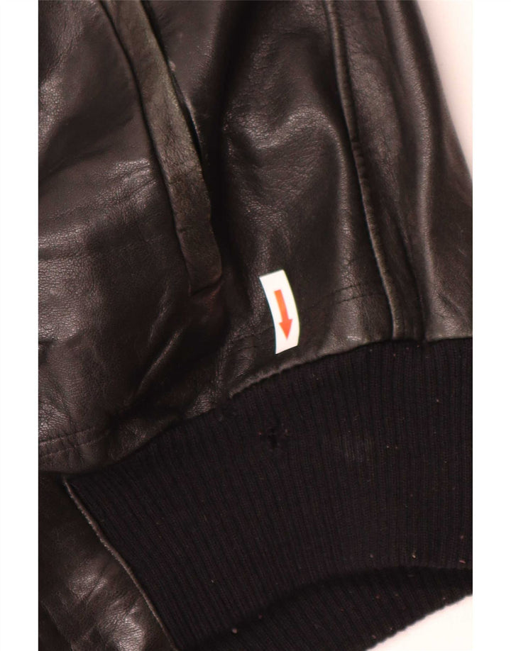 Marpel Mens Leather Jacket IT 52 XL Black
