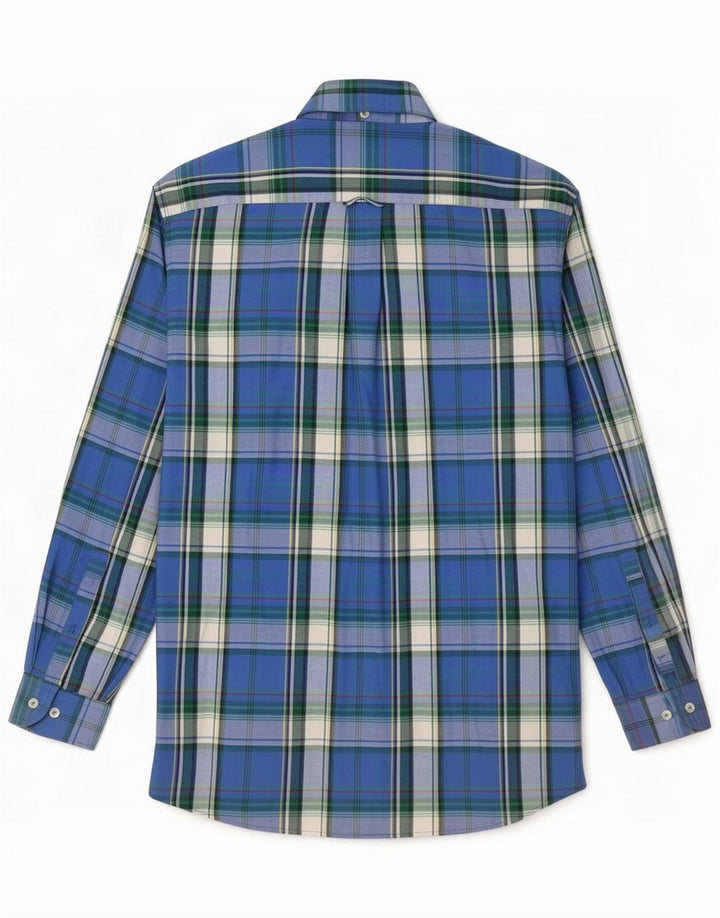 McGregor Mens Shirt Medium Blue Check Cotton