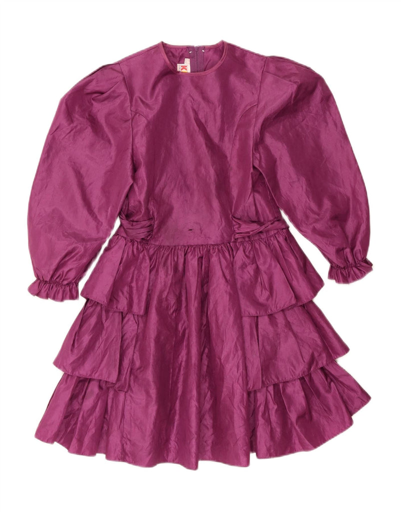 KIKO Girls Long Sleeve A-Line Dress 8-9 Years Purple Vintage Kiko and Second-Hand Kiko from Messina Hembry 