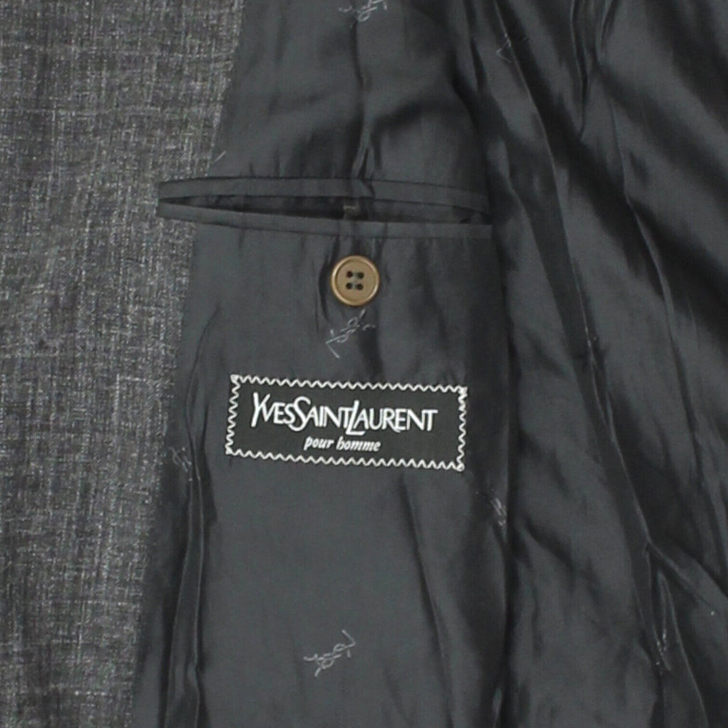 Yves Saint Laurent Mens Grey Wool Blazer Jacket | Vintage High End Designer VTG | Vintage Messina Hembry | Thrift | Second-Hand Messina Hembry | Used Clothing | Messina Hembry 