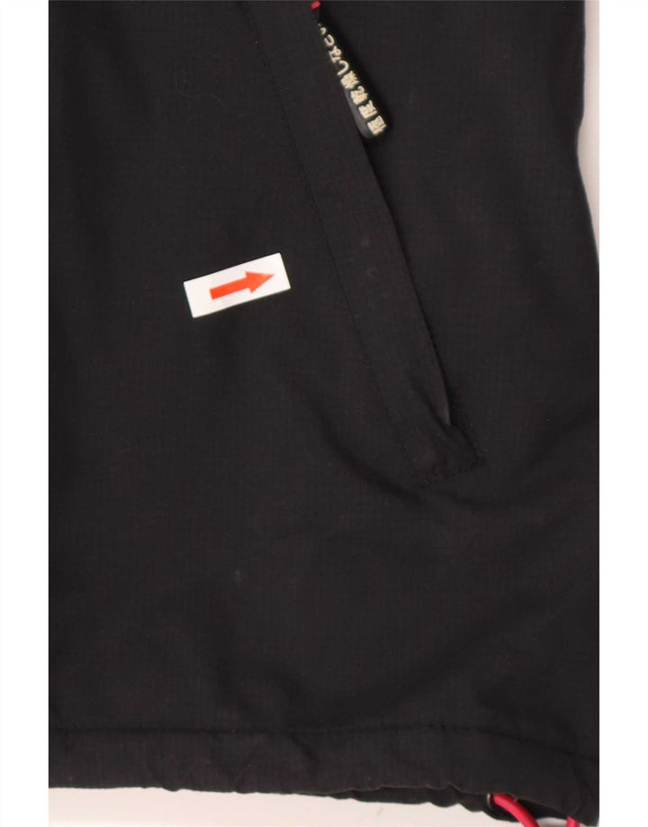 Superdry Womens Windcheater Hooded Windbreaker Jacket UK 14 Medium Black