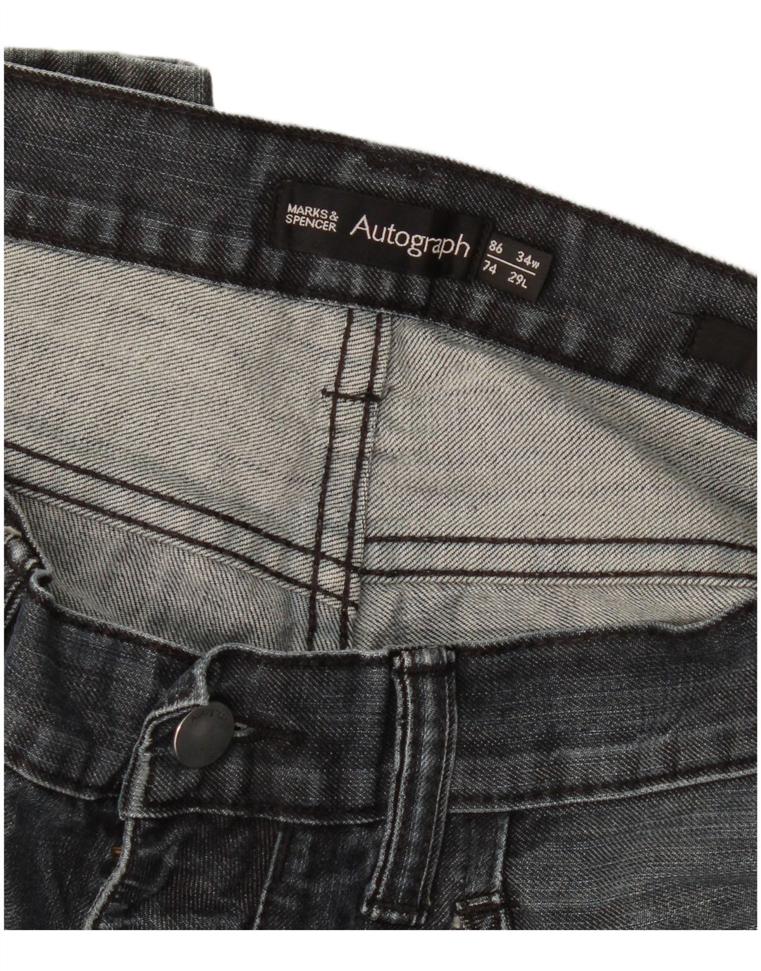 Marks & Spencer Womens Autograph Loose Jeans W34 L29 Navy Blue Cotton
