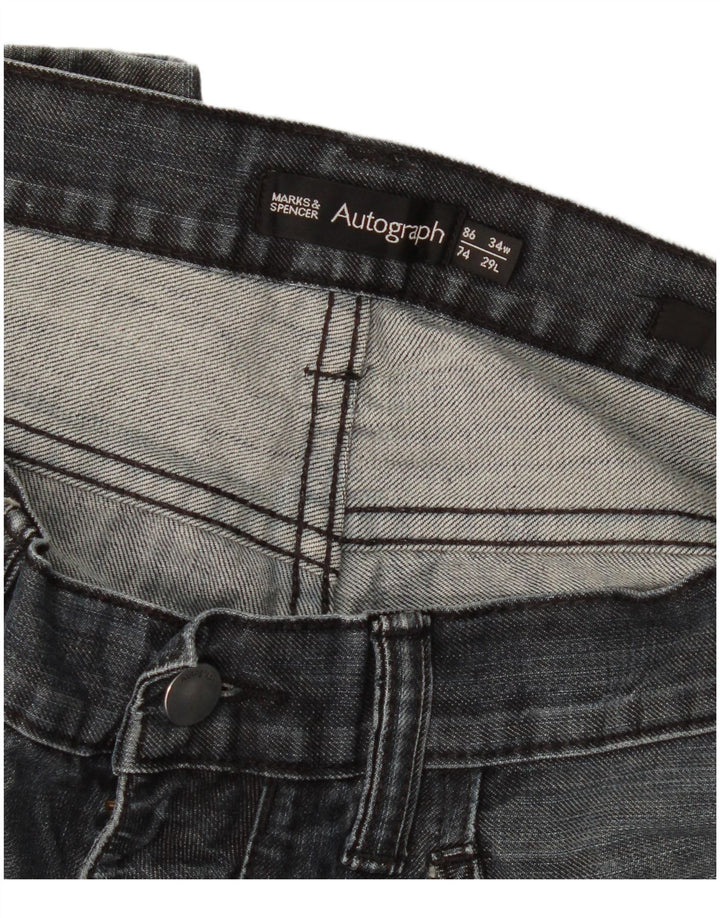 Marks & Spencer Womens Autograph Loose Jeans W34 L29 Navy Blue Cotton