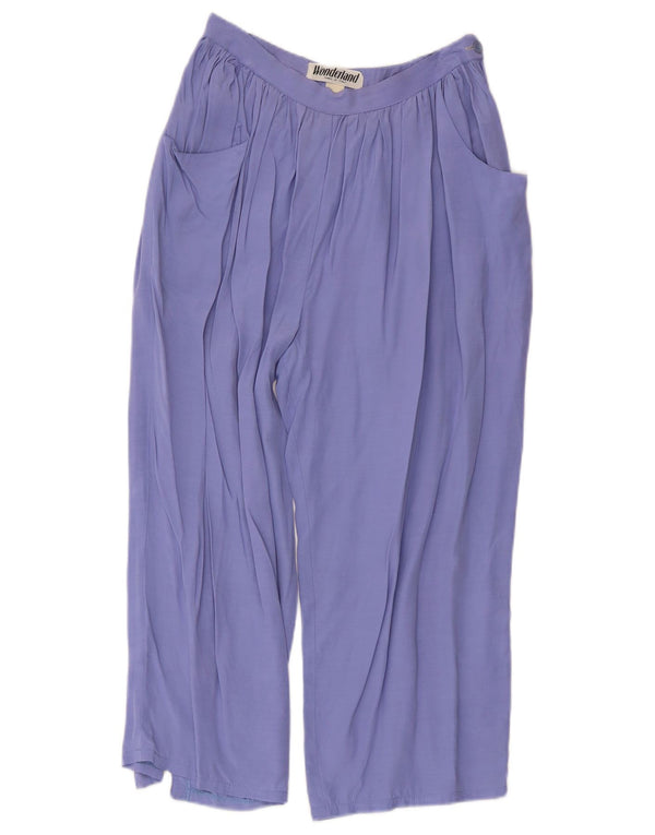 Vintage Womens High Waist Pegged Capri Trousers Medium W26 L21 Purple
