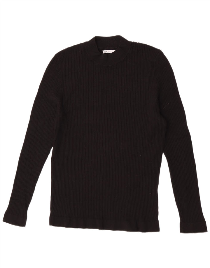 Zara Womens Top Long Sleeve UK 18 XL Black