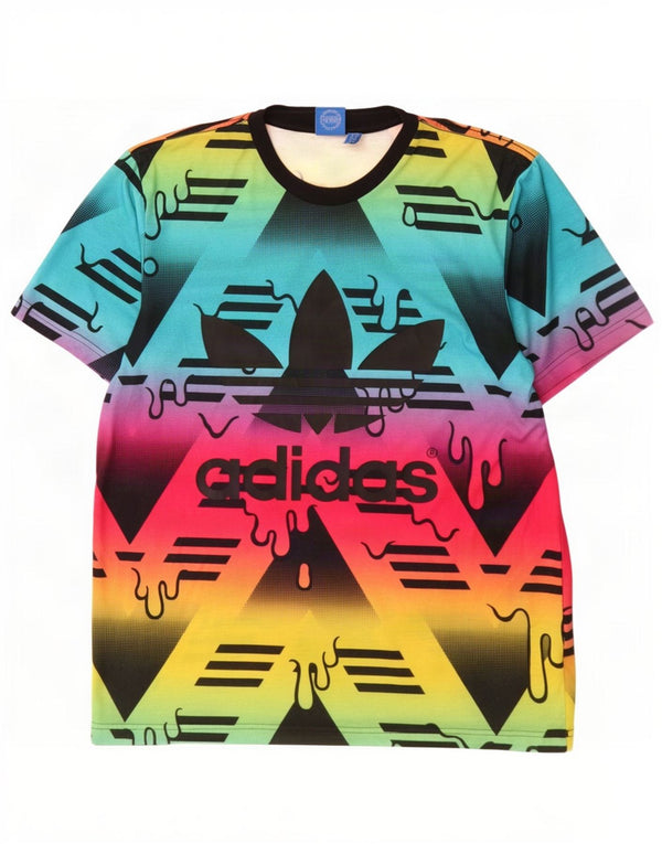 Adidas Mens Graphic T-Shirt Top Medium Multicoloured Polyester