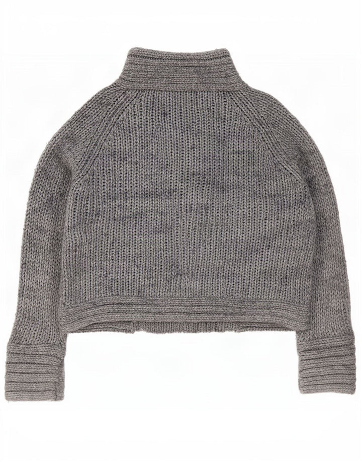 Zara Womens Cardigan Sweater UK 14 Medium Grey Acrylic