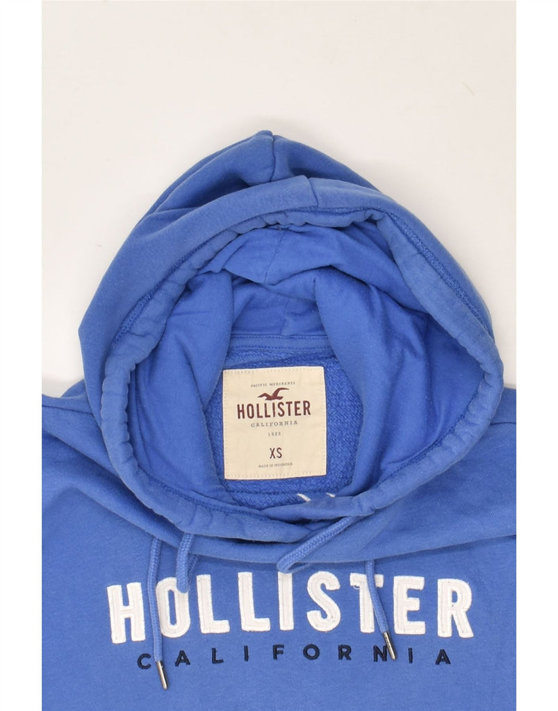 HOLLISTER Womens Oversized Graphic Hoodie Jumper UK 6 XS Blue Cotton | Vintage Hollister | Thrift | Second-Hand Hollister | Used Clothing | Messina Hembry 