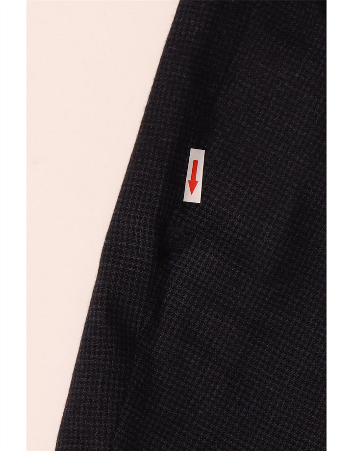 Hugo Boss Mens 2 Button Blazer Jacket UK 42 XL Navy Blue Houndstooth