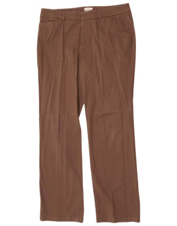 Dockers Womens Ideal Fit Straight Casual Trousers US 16 2XL W36 L34 Brown