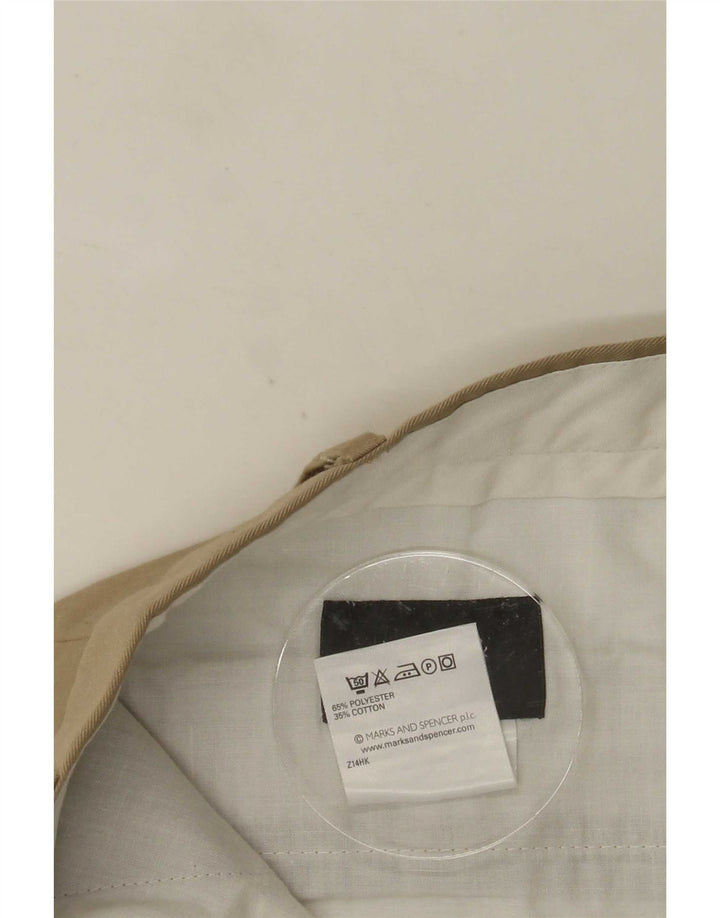 Marks & Spencer Mens Pegged Suit Trousers W36 L31 Beige Polyester