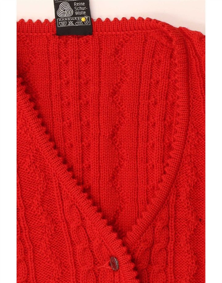 Giesswein Womens Crop Sleeveless Cardigan Sweater EU 40 Medium Red Wool