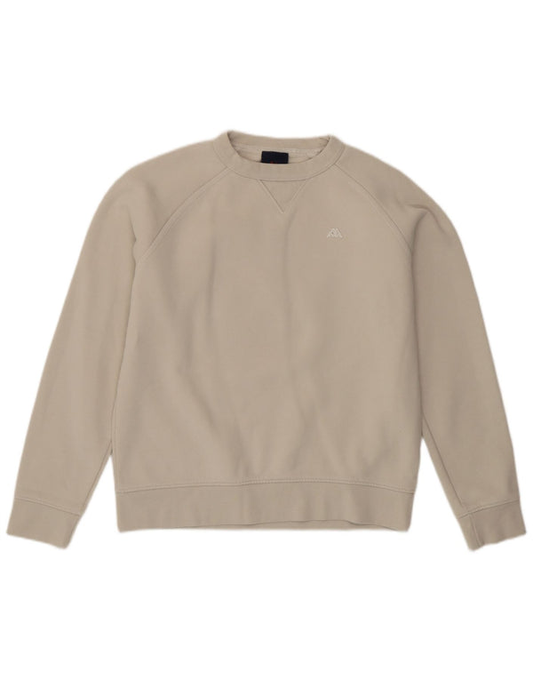 Kappa Womens Sweatshirt Jumper UK 10 Small Beige Cotton