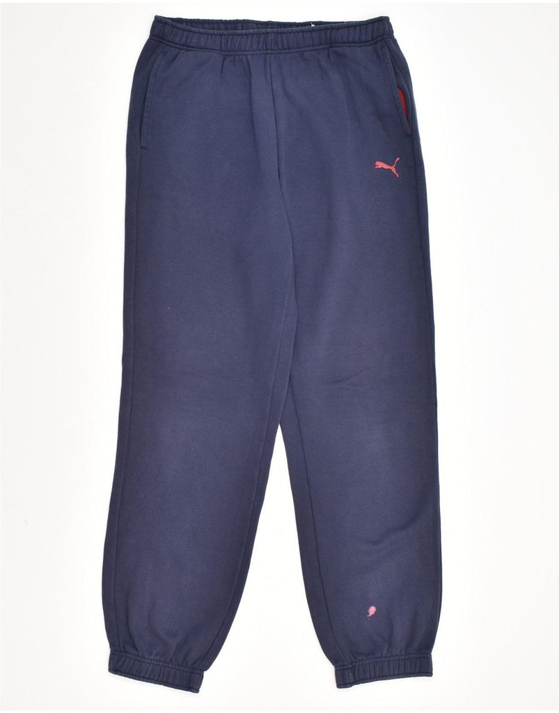 PUMA Mens Tracksuit Trousers Joggers Medium Blue Cotton | Vintage Puma | Thrift | Second-Hand Puma | Used Clothing | Messina Hembry 