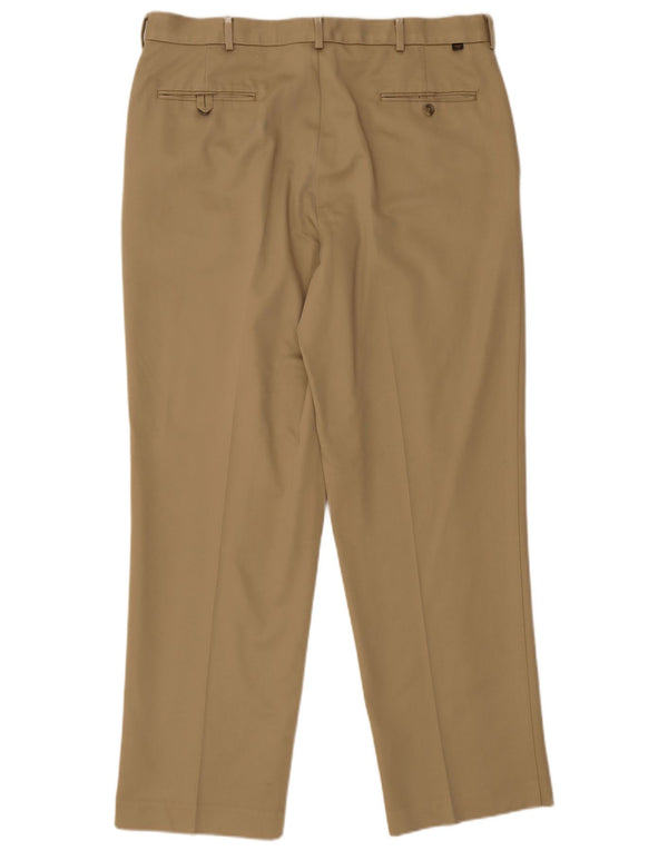 Dockers Mens Straight Suit Trousers W36 L32 Beige Cotton