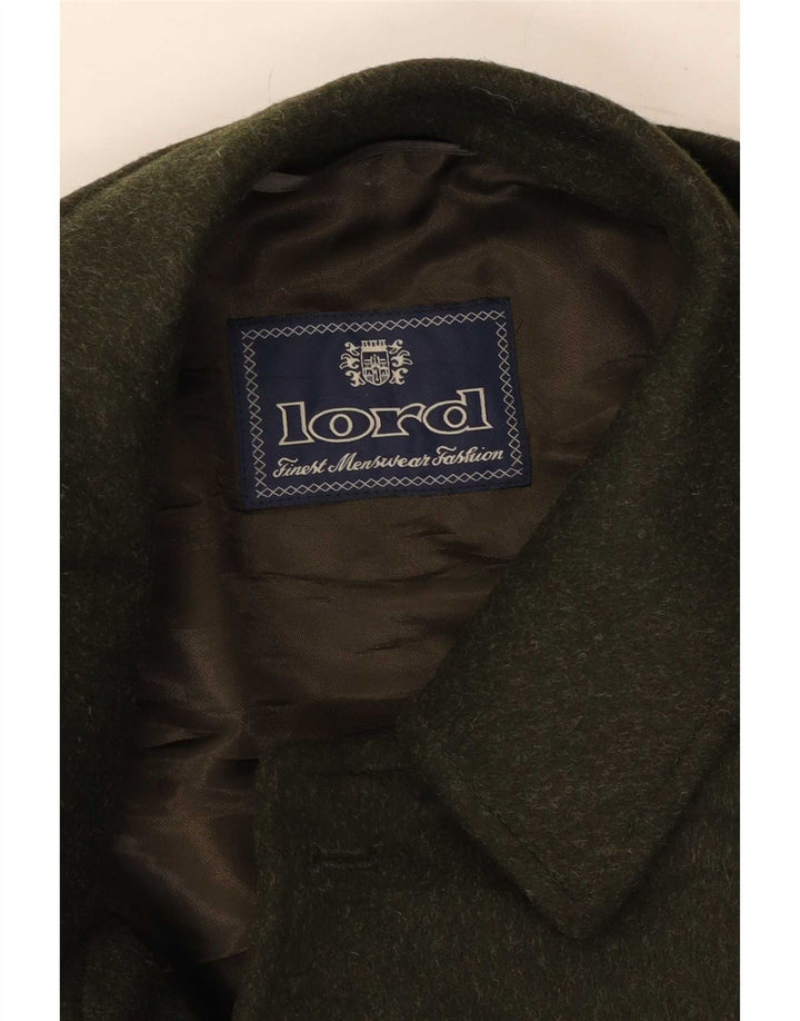 Lord Mens Overcoat IT 56 3XL Green Wool