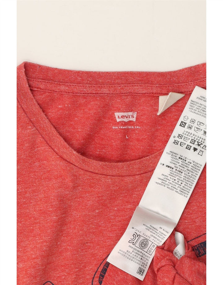 Levi's Mens Graphic T-Shirt Top Large Red Flecked Cotton