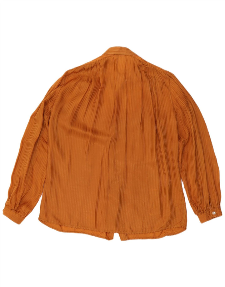 Vintage Womens Shirt Blouse IT 46 Large Orange Striped