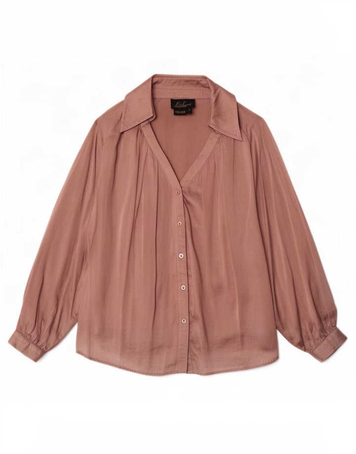 Luisa Spagnoli Womens Shirt Blouse One Size Pink Silk