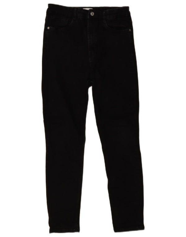 Zara Womens Crop Skinny Jeans EU 42 Large W32 L26 Black Cotton