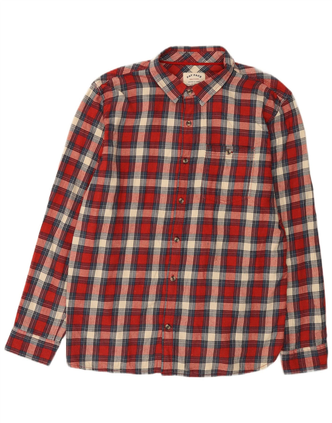 Fat Face Mens Regular Fit Flannel Shirt XL Red Check Cotton