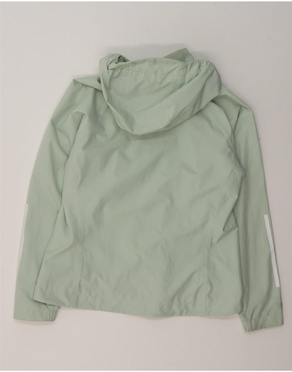 Adidas Womens Hooded Rain Jacket UK 16/18 Large Green Polyester