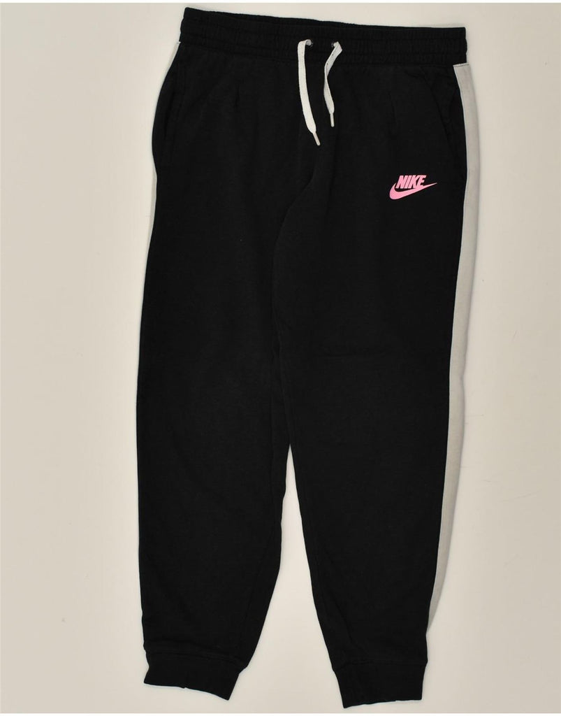 NIKE Girls Tracksuit Trousers Joggers 13-14 Years XL Black Cotton | Vintage Nike | Thrift | Second-Hand Nike | Used Clothing | Messina Hembry 