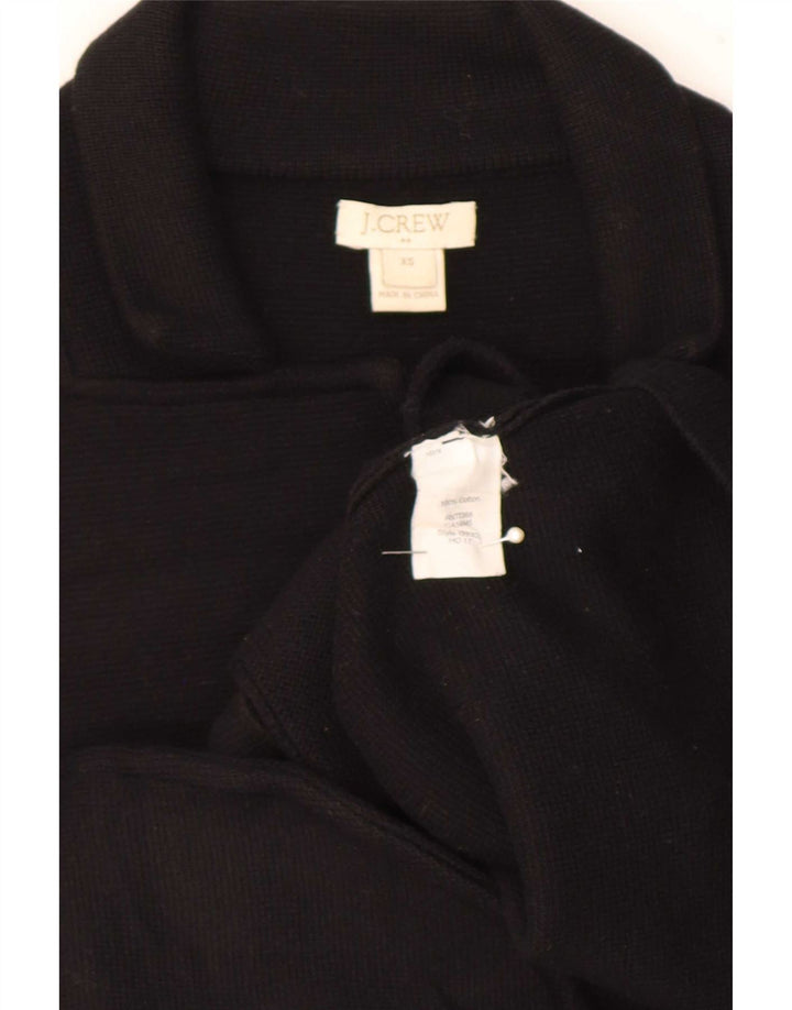 J. Crew Womens 2 Button Knit Blazer Jacket UK 6 XS Black Cotton