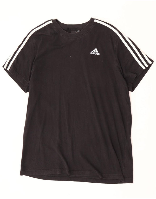 Adidas Mens T-Shirt Top Large Black Cotton