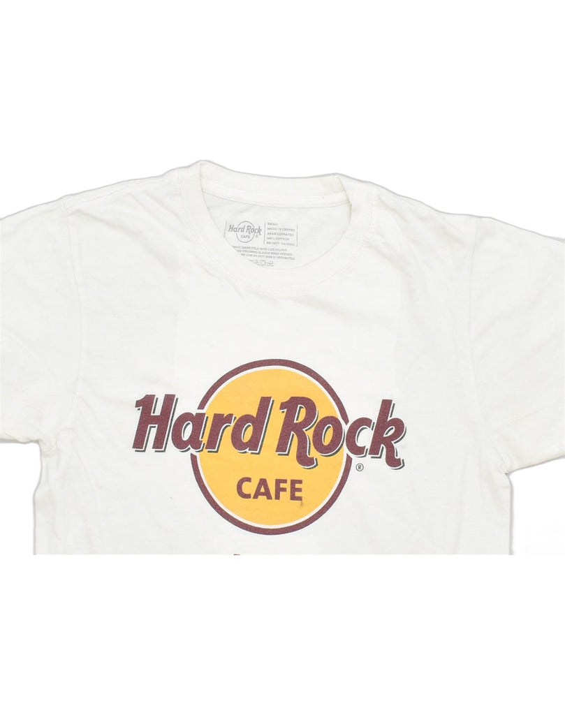 HARD ROCK CAFE Mens Praha Graphic T-Shirt Top Small White Cotton | Vintage | Thrift | Second-Hand | Used Clothing | Messina Hembry 