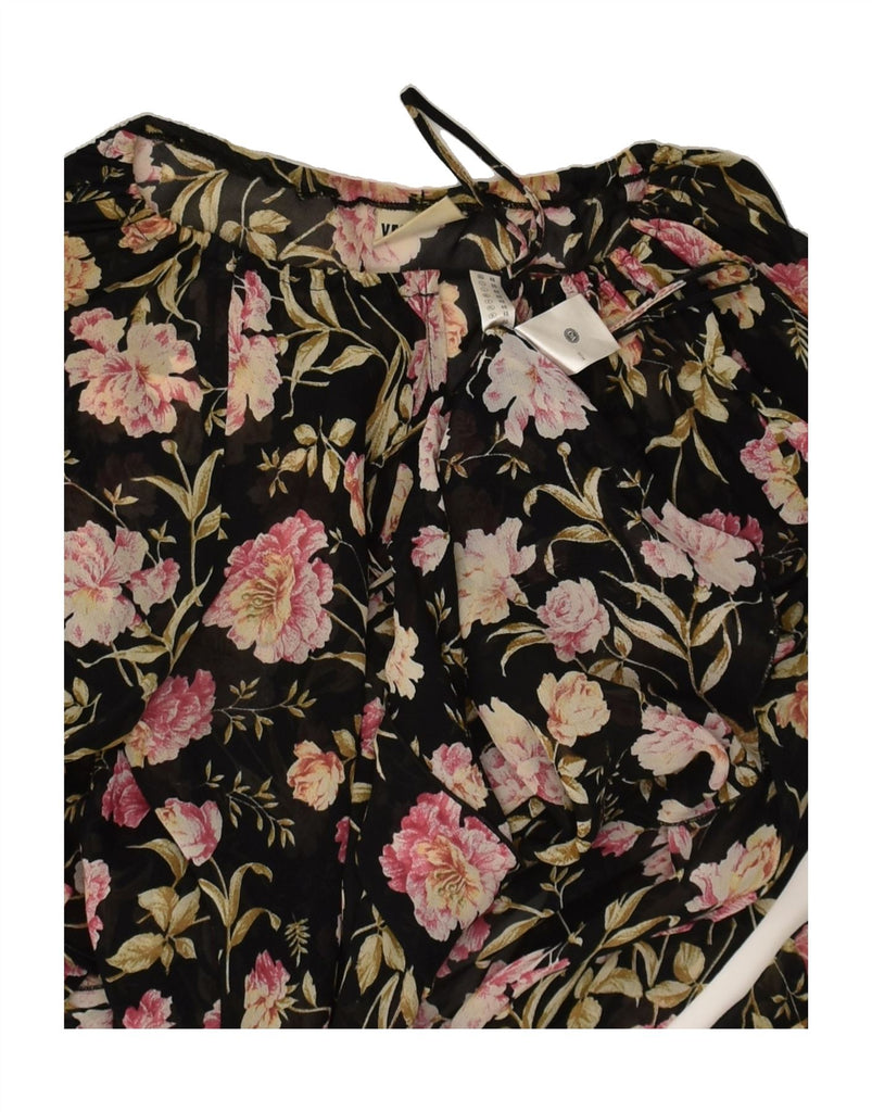 C&A Womens Asymmetric Blouse Top UK 20 2XL Black Floral Viscose | Vintage C&A | Thrift | Second-Hand C&A | Used Clothing | Messina Hembry 