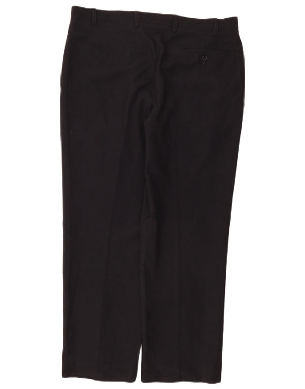 Marks & Spencer Mens Tailored Straight Suit Trousers W36 L29 Navy Blue