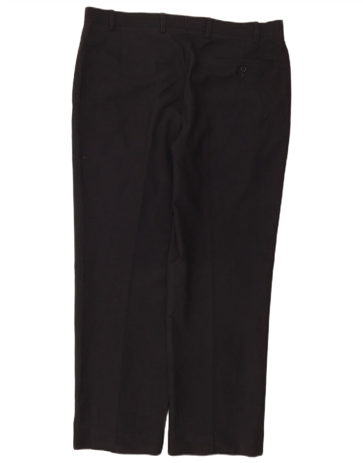 Marks & Spencer Mens Tailored Straight Suit Trousers W36 L29 Navy Blue