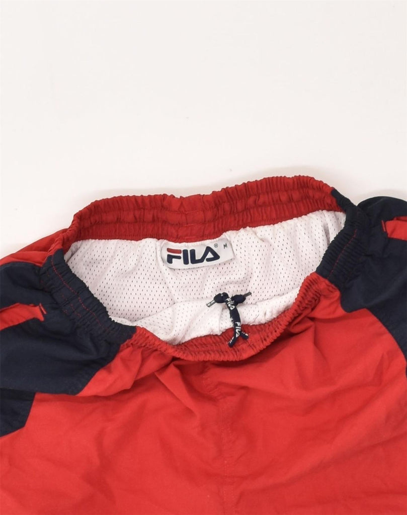 FILA Boys Sport Shorts 10-11 Years Medium Red Colourblock | Vintage Fila | Thrift | Second-Hand Fila | Used Clothing | Messina Hembry 