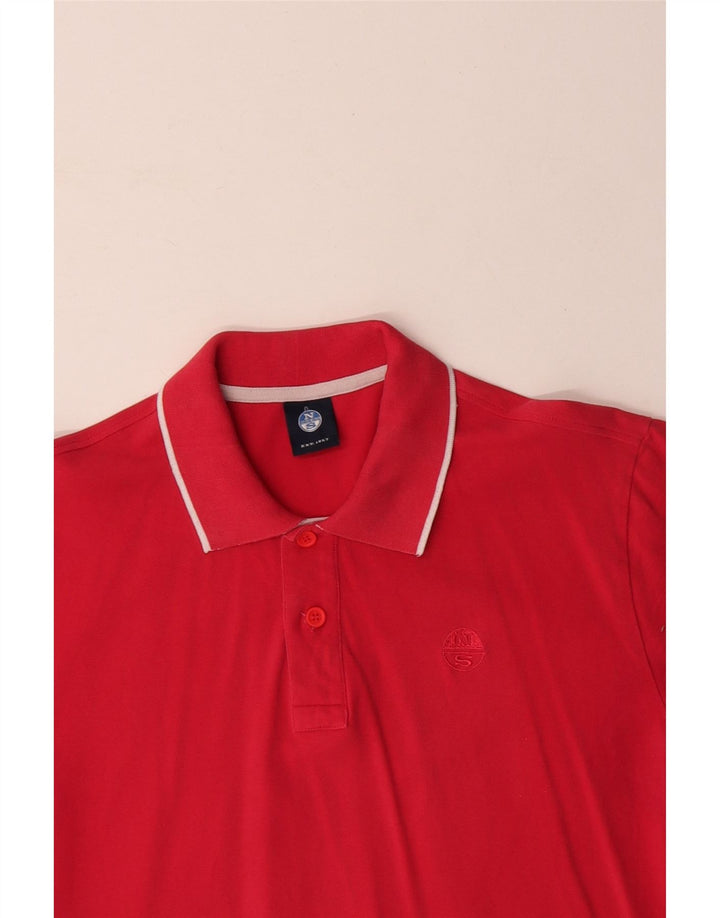 NORTH SAILS Mens Polo Shirt Medium Red Cotton