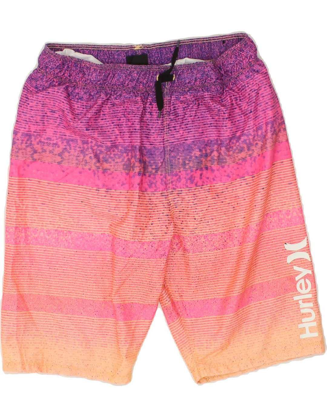 HURLEY Boys Graphic Sport Shorts 14-15 Years Pink Striped Polyester Vintage Hurley and Second-Hand Hurley from Messina Hembry 