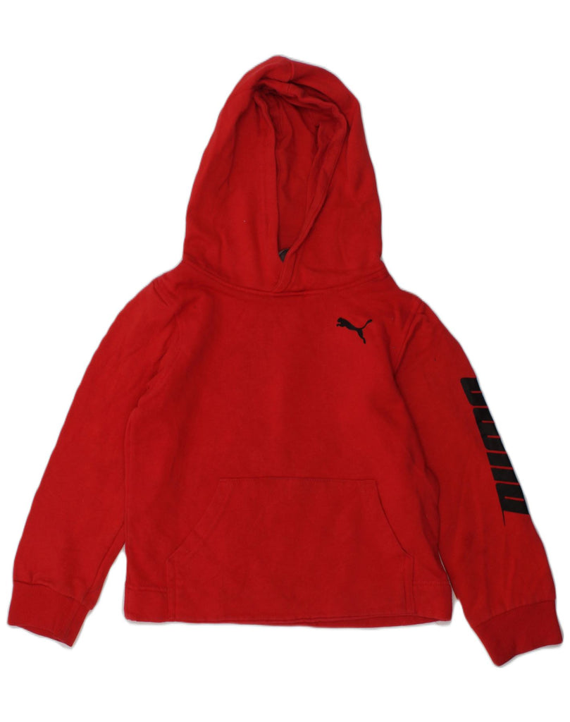 PUMA Boys Hoodie Jumper 5-6 Years Red Cotton | Vintage Puma | Thrift | Second-Hand Puma | Used Clothing | Messina Hembry 