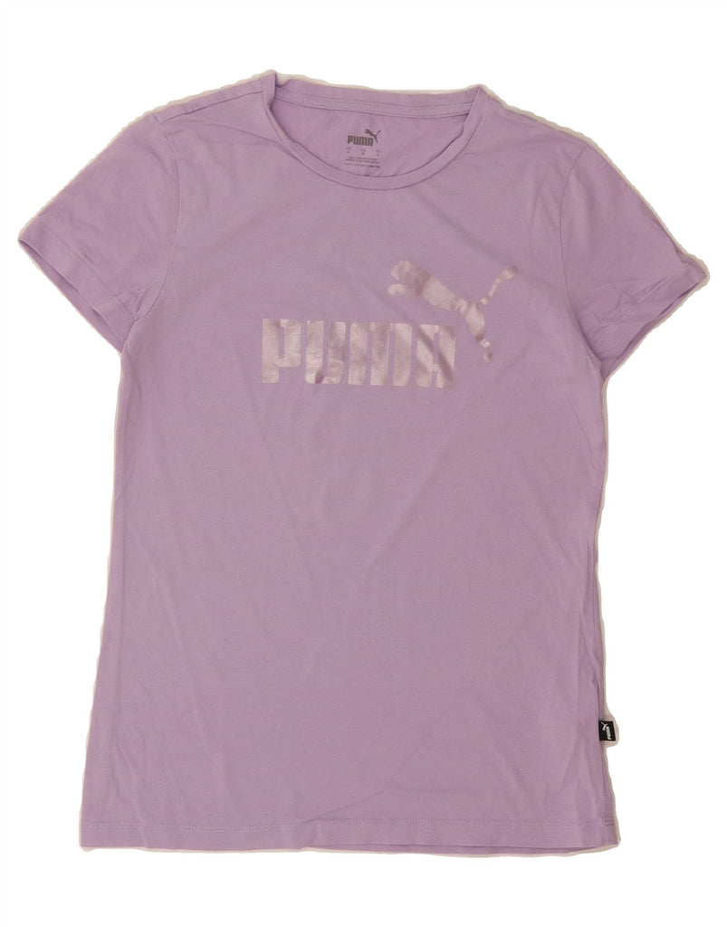 PUMA Womens Graphic T-Shirt Top UK 10 Small Purple Cotton Vintage Puma and Second-Hand Puma from Messina Hembry 