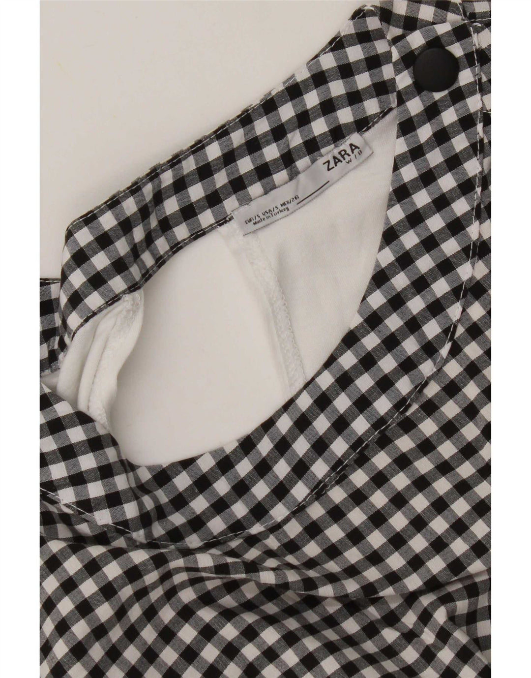 Zara Womens Oversized Blouse Top UK 10 Small Black Gingham