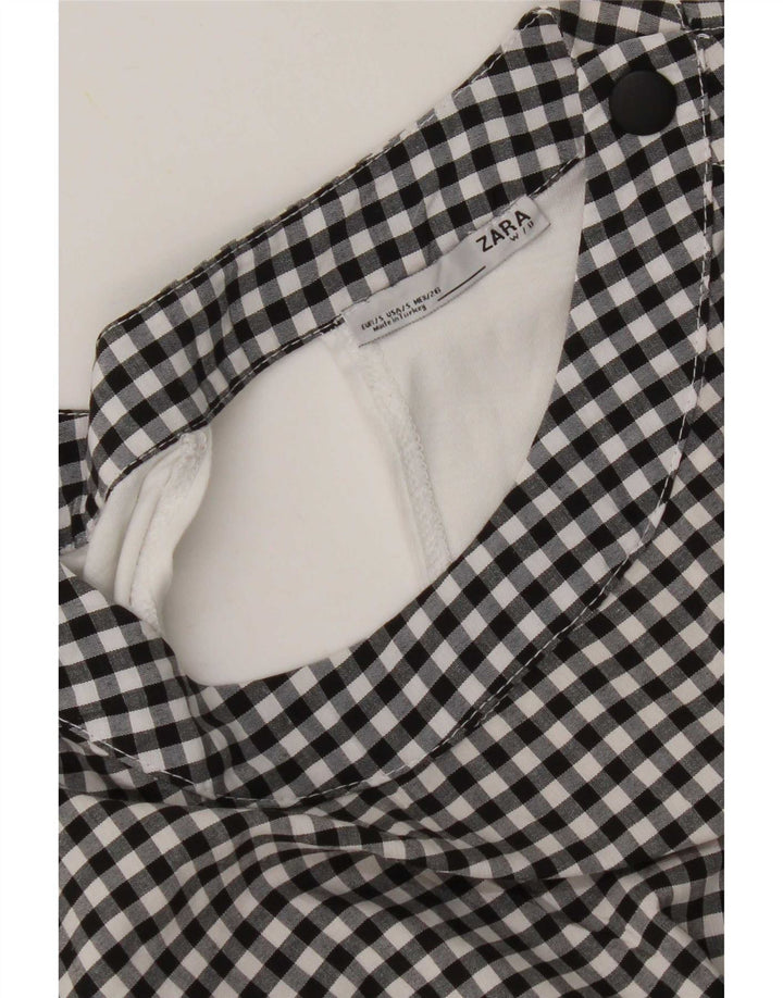 Zara Womens Oversized Blouse Top UK 10 Small Black Gingham