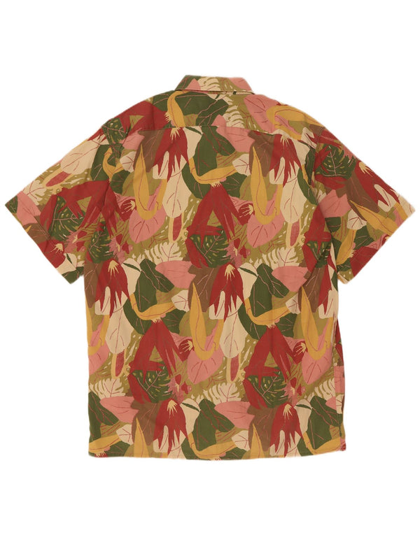 Pierre Cardin Mens Short Sleeve Shirt Large Multicoloured Floral Cotton