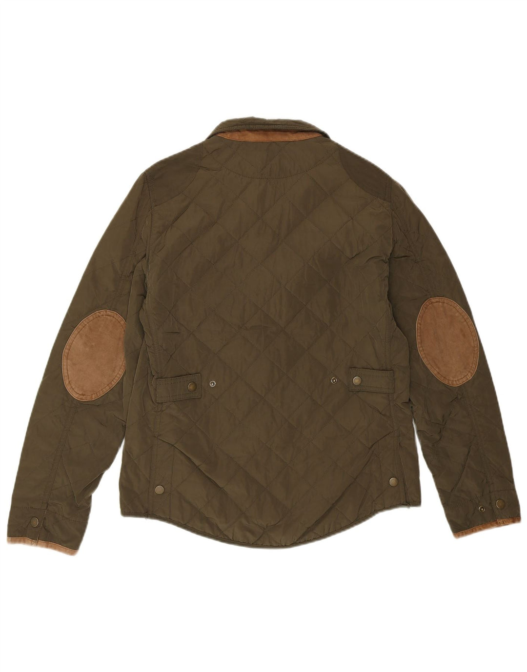 Massimo Dutti Womens Quilted Jacket EU 38 Medium Green Nylon