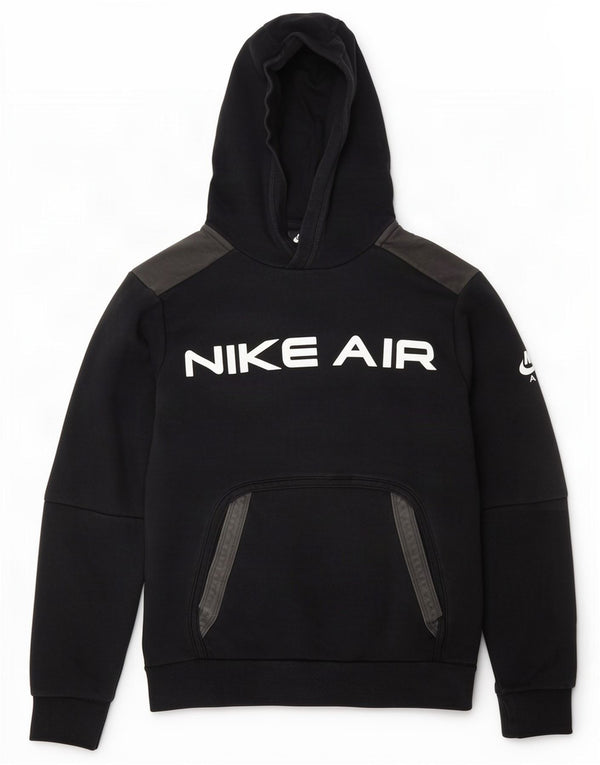 Nike Mens Graphic Hoodie Jumper Small Black Colourblock Cotton