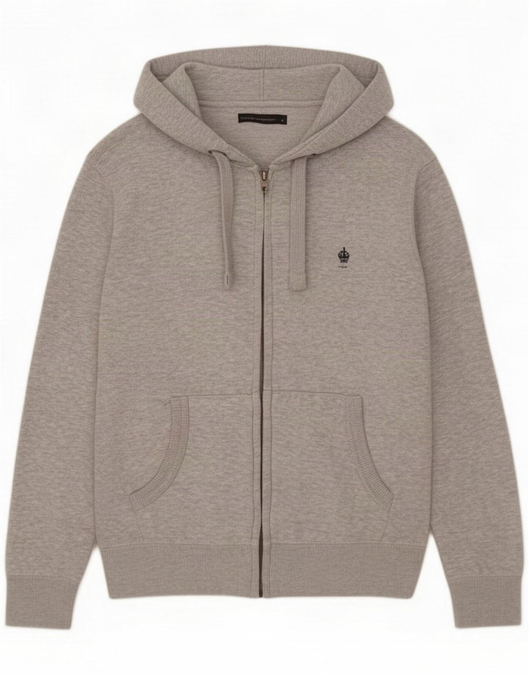 French Connection Mens Zip Hoodie Sweater Small Grey Flecked