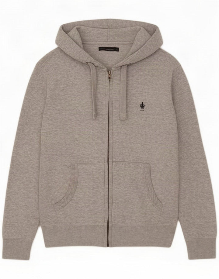 French Connection Mens Zip Hoodie Sweater Small Grey Flecked