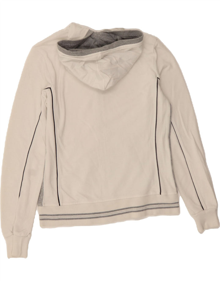 CHAMPION Womens Zip Hoodie Sweater UK 14 Large White Colourblock Polyester Vintage Champion and Second-Hand Champion from Messina Hembry 