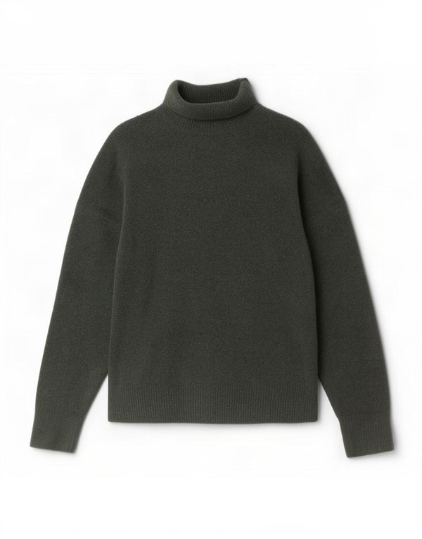 Zara Womens Roll Neck Jumper Sweater UK 16 Large Green Acrylic