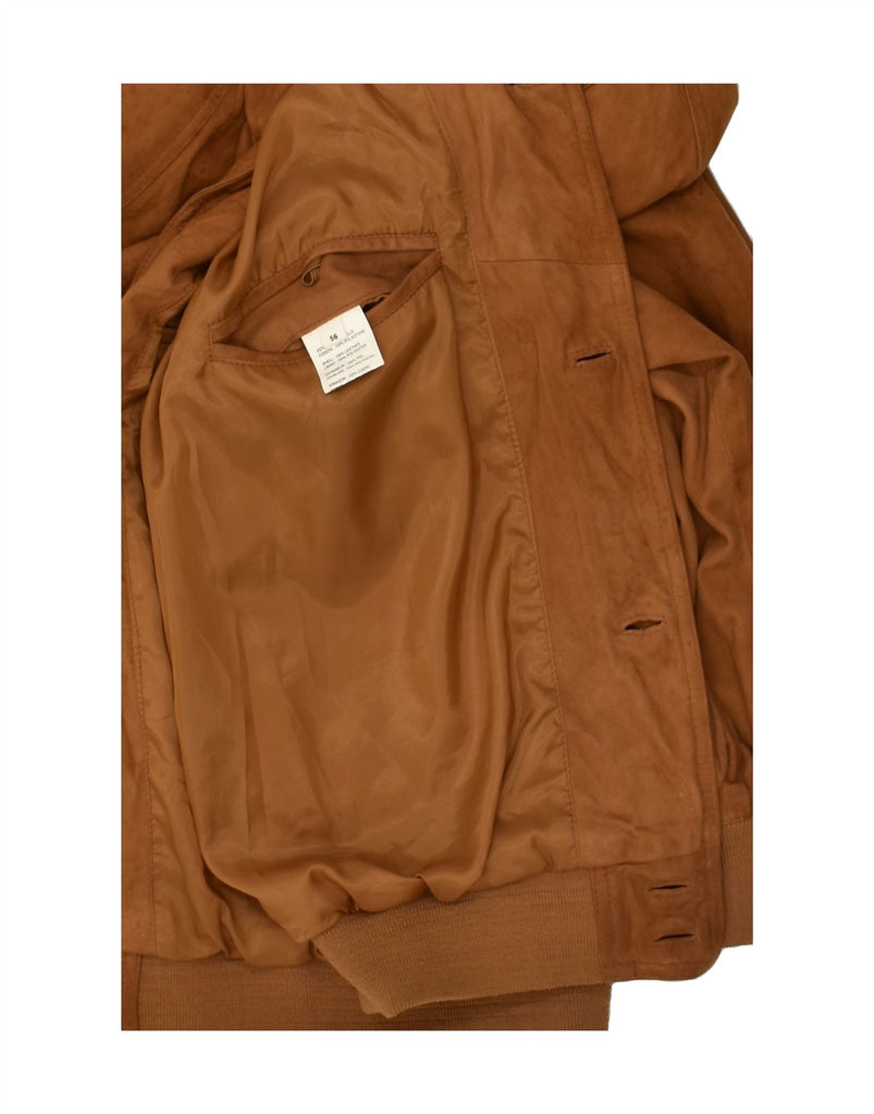 LUCA D'ALTIERI Mens Suede Bomber Jacket IT 56 3XL Brown Suede | Vintage Luca D'altieri | Thrift | Second-Hand Luca D'altieri | Used Clothing | Messina Hembry 